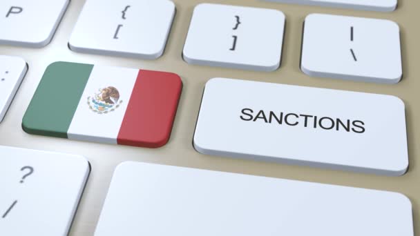 Mexico Innfører Sanksjoner Mot Del Land Sanksjoner Pålagt Mexico Tastaturmerket – stockvideo