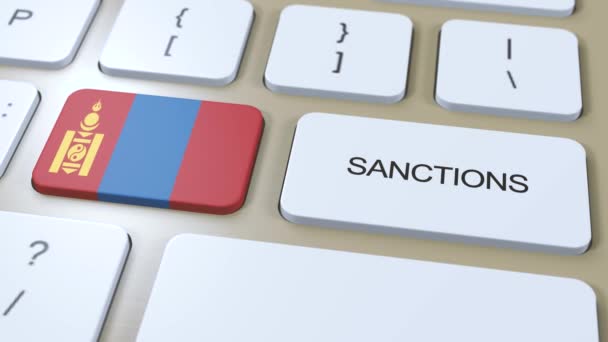 Mongólia Impõe Sanções Contra Alguns Países Sanções Impostas Mongólia Botão — Vídeo de Stock
