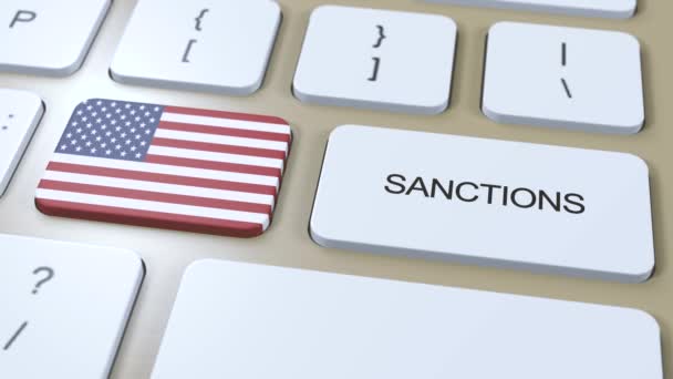 Usa Nakładają Sankcje Niektóre Kraje Sankcje Nałożone Stany Zjednoczone Przycisk — Wideo stockowe