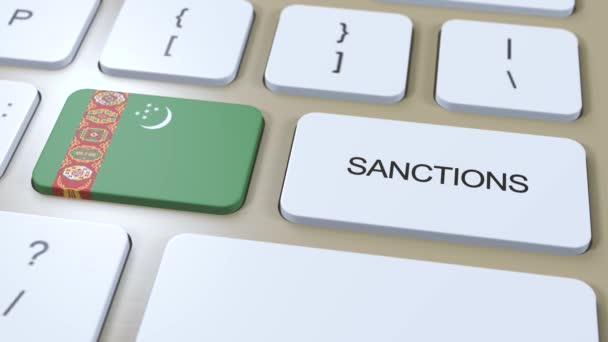 Turquemenistão Impõe Sanções Contra Alguns Países Sanções Impostas Turquemenistão Botão — Vídeo de Stock