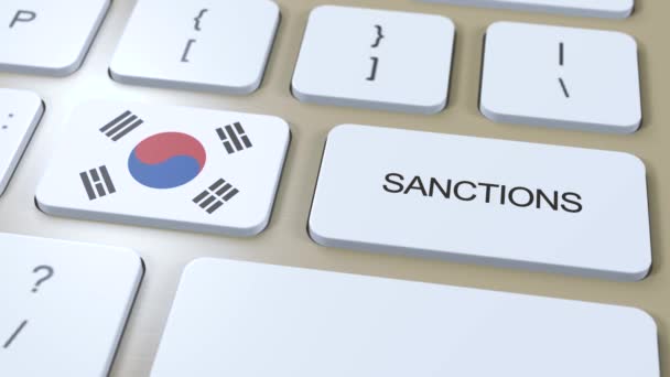 Corea Del Sur Impone Sanciones Contra Algún País Sanciones Impuestas — Vídeos de Stock