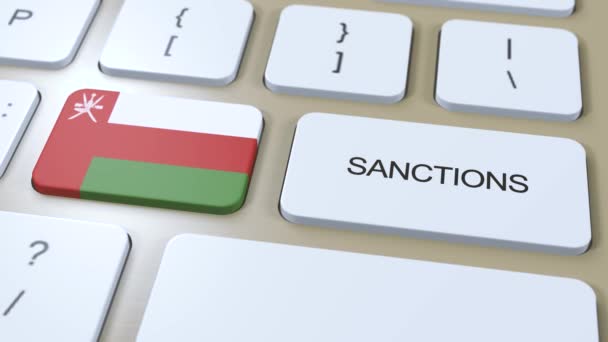 Oman Nakłada Sankcje Niektóre Kraje Sankcje Nałożone Omana Przycisk Klawiatury — Wideo stockowe