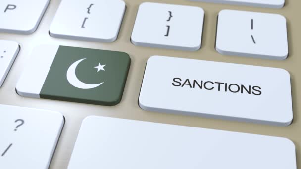 Pakistan Inför Sanktioner Mot Vissa Länder Sanktioner Mot Pakistan Knappen — Stockvideo