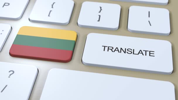 Tradurre Concetto Lingua Lituana Traduzione Parola Pulsante Con Testo Sulla — Video Stock