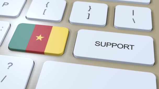 Camerun Support Concept Pulsante Animazione Sostegno Del Paese Del Governo — Video Stock