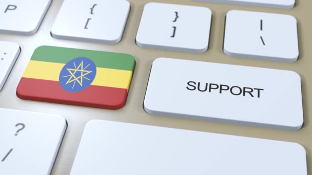 Etiopia Support Concept Pulsante Animazione Sostegno Del Paese Del Governo — Video Stock