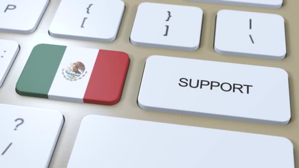 Mexico Støtte Konsept Knappen Dytt Animasjon Støtte Til Stat Eller – stockvideo