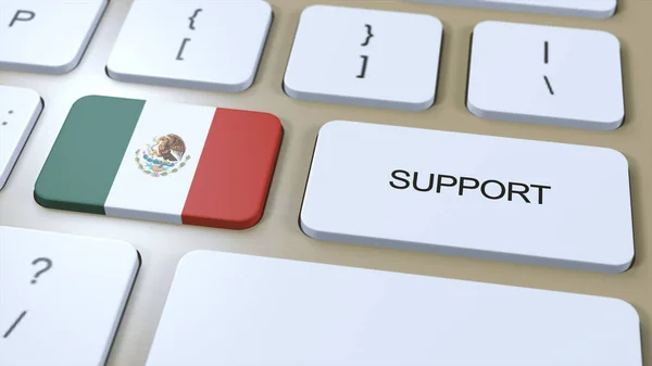 Αντίληψη Υποστήριξης Του Μεξικού Πατήστε Κουμπί Εικονογράφηση Υποστήριξη Της Χώρας — Φωτογραφία Αρχείου
