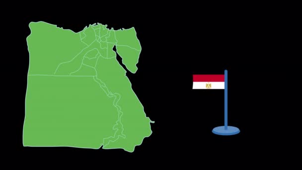Egitto Bandiera Mappa Forma Animazione — Video Stock