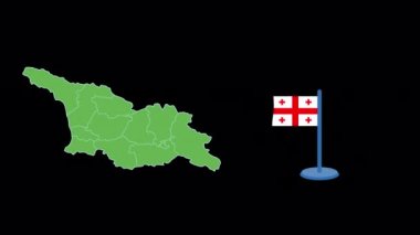 Georgia Bayrağı ve Harita Şekli Canlandırması