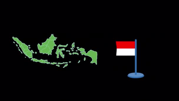 인도네시아 플래그와 셰이프 애니메이션 — 비디오