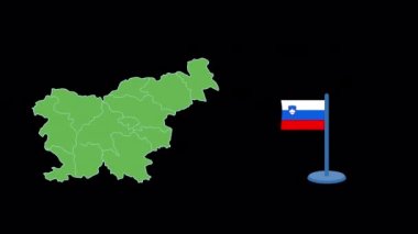 Slovenya Bayrak ve Harita Şekil Canlandırması