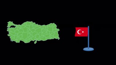 Türkiye Bayrak ve Harita Şekil Canlandırması