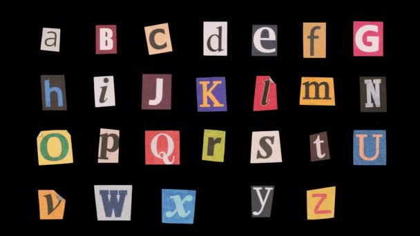 Magazine Letters Alfabeto Stop Motion — Video Stock