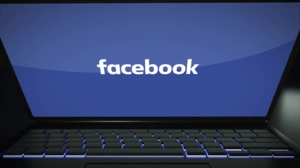 New York Usa Mai 2023 Facebook Logo Laptop Screen Animation – stockvideo