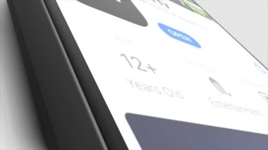 New York, ABD - 1 Mayıs 2023: Apple TV Logosu Telefon Ekran Animasyonu, İllüstrasyon Editörü.