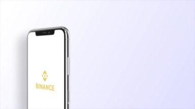 New York, ABD - 1 Mayıs 2023: Telefon Ekran Animasyonu Binance Logosu, İllüstrasyon Editörü.