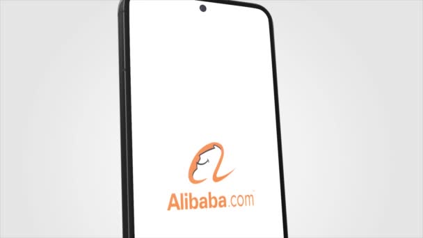 New York Usa May 2023 Alibaba Logo Phone Screen Animation — Stock Video