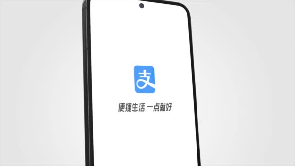 New York Usa May 2023 Alipay Logo Phone Screen Animation — Stock Video