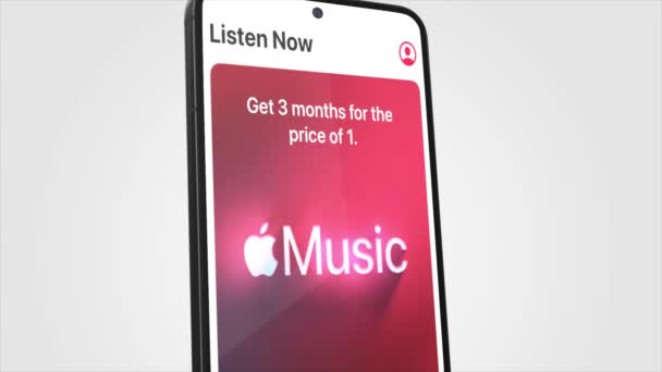 New York Usa Mai 2023 Apple Music Logo Phone Screen – stockvideo