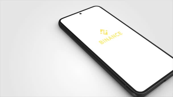 New York Usa May 2023 Binance Logo Phone Screen Animation — 图库视频影像