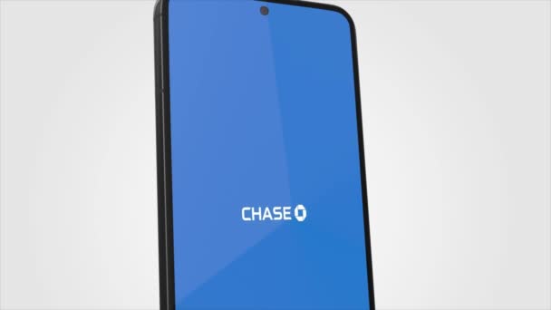 Νέα Υόρκη Ηπα Μαΐου 2023 Chase Logo Phone Screen Animation — Αρχείο Βίντεο