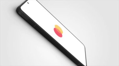 New York, ABD - 1 Mayıs 2023: Telefon Ekran Animasyonu Üzerine Mastercard Logosu, İllüstrasyon Editörü.