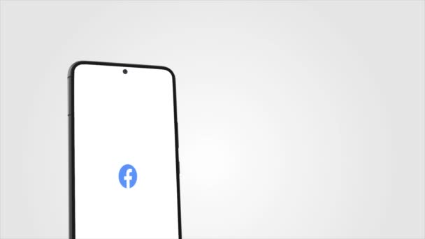 New York Usa May 2023 Facebook Logo Phone Screen Animation — 图库视频影像