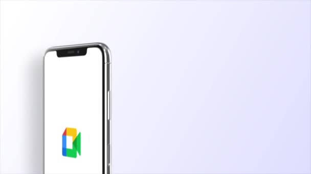 New York Usa Mai 2023 Google Meet Logo Phone Screen – stockvideo