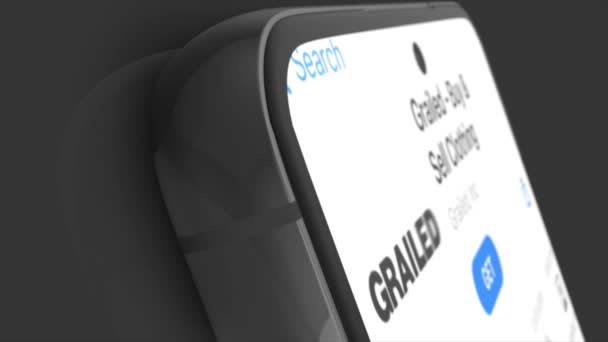 New York Amerika Serikat Mei 2023 Grailed Logo Phone Screen — Stok Video