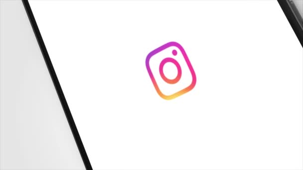 New York Usa Mai 2023 Instagram Logo Phone Screen Animation – stockvideo