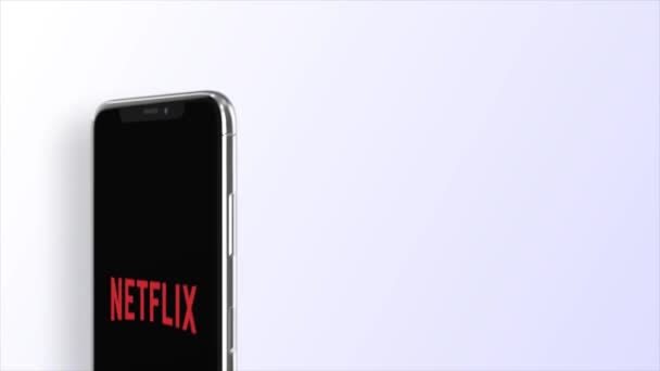 New York Usa May 2023 Netflix Logo Phone Screen Animation — Stock Video