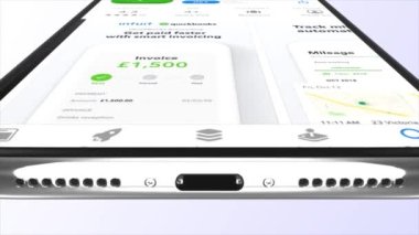 New York, ABD - 1 Mayıs 2023: Telefon Ekran Animasyonu Üzerine Hızlı Kitaplar Logosu, İllüstrasyon Editörü.