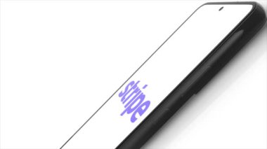 New York, ABD - 1 Mayıs 2023: Telefon Ekran Animasyonu Çizgili Logo, İllüstrasyon Editörü.