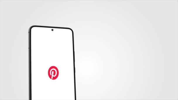 New York Amerika Serikat Mei 2023 Pinterest Logo Phone Screen — Stok Video