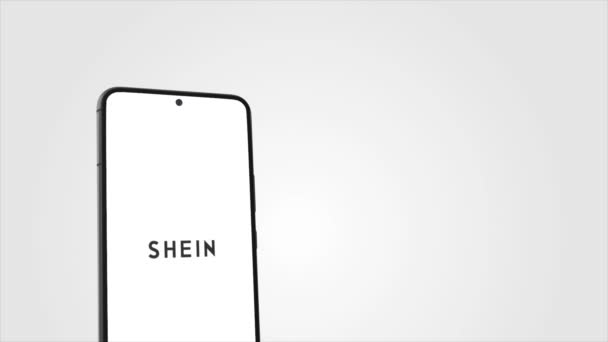 Νέα Υόρκη Ηπα Μαΐου 2023 Λογότυπο Shein Στην Οθόνη Του — Αρχείο Βίντεο