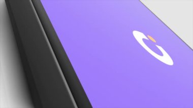 New York, ABD - 1 Mayıs 2023: Telefon Ekran Animasyonu Üzerine UDS uygulama Logosu, İllüstrasyon Editörü.