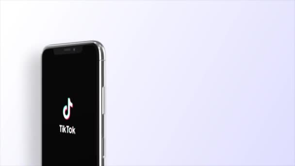 New York Usa May 2023 Tiktok Logo Phone Screen Animation — Stock Video