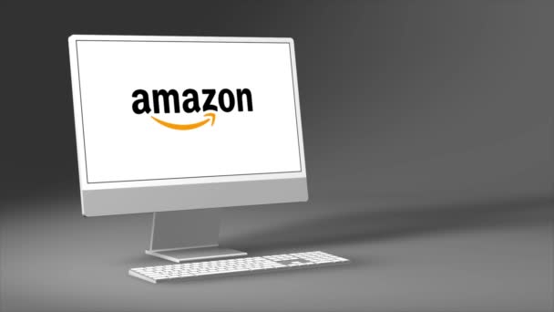 Nova York Eua Maio 2023 Logotipo Amazon Screen Animation Editorial — Vídeo de Stock