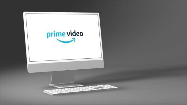 New York Usa Května 2023 Amazon Prime Video Logo Screen — Stock video