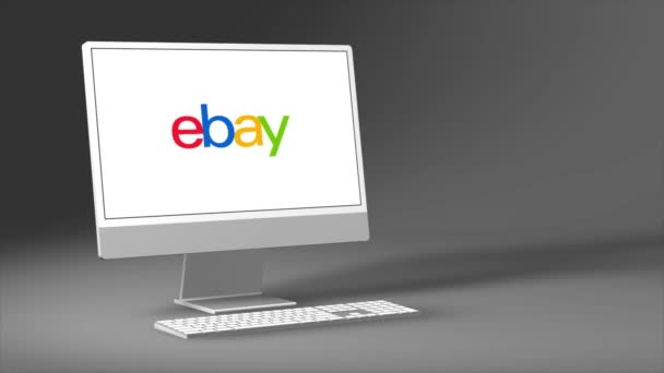 New York Mei 2023 Ebay Logo Screen Animation Illustratief Redactioneel — Stockvideo