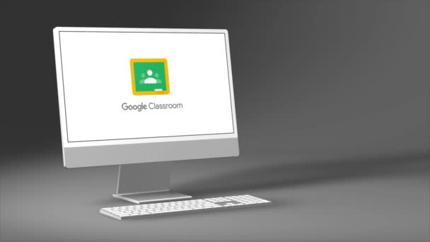 New York Amerika Serikat Mei 2023 Google Classroom Logo Screen — Stok Video