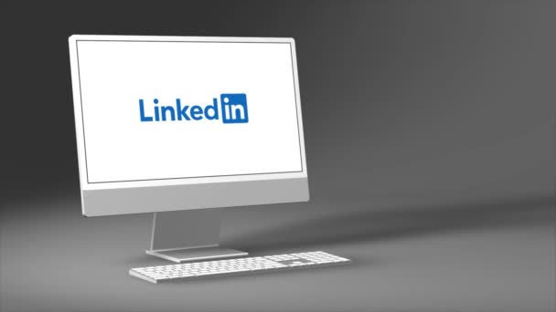 New York Usa Maj 2023 Linkedin Logo Screen Animation Illustrativ – Stock-video