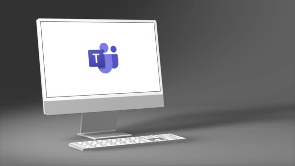 New York Usa Mai 2023 Microsoft Teams Logo Screen Animation – stockvideo