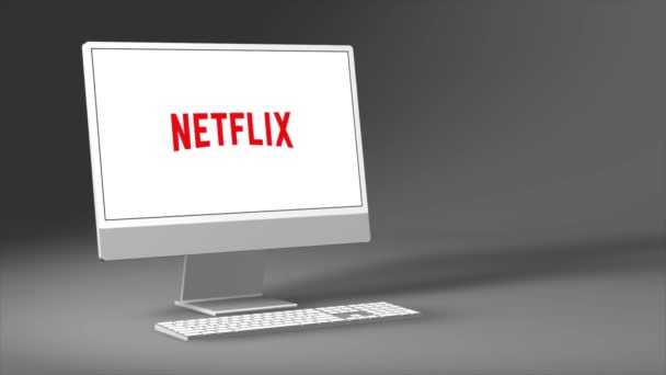 New York Usa Května 2023 Logo Netflix Screen Animation Illustrative — Stock video