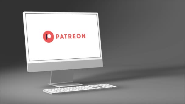 New York Usa Května 2023 Logo Patreon Screen Animation Illustrative — Stock video