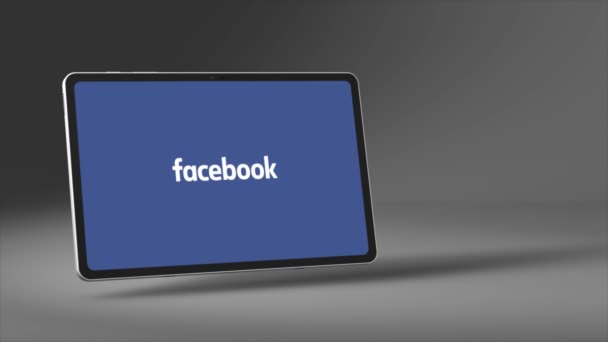 New York Usa Mai 2023 Facebook Logo Tablet Screen Animation – stockvideo