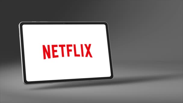 New York Usa 2023 Május Netflix Logo Tablet Screen Animation — Stock videók