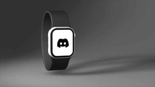 Nova Iorque Eua Maio 2023 Discord Logo Smart Watch Screen — Vídeo de Stock