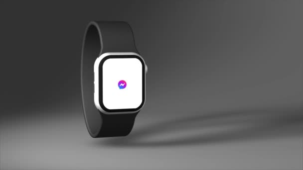 Νέα Υόρκη Ηπα Μαΐου 2023 Αγγελιοφόρος Λογότυπο Για Smart Watch — Αρχείο Βίντεο